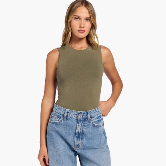 nuuds Tops - Nuuds Olive Green crewneck tank Bodysuit